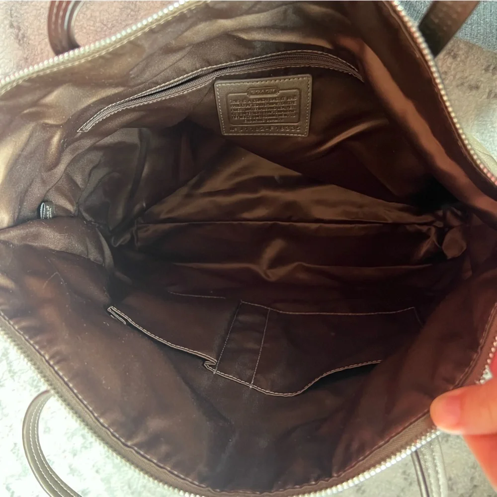 Coach Laura Signature Large Tote Shoulder Bag Brown Metallic Leather 18335 - Picture 14 of 15